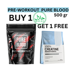 Load image into Gallery viewer, PURE GOLD PRE-WORKOUT PURE BLOOD 500G + FREE CREATINE MONOHYDRATE 300 g