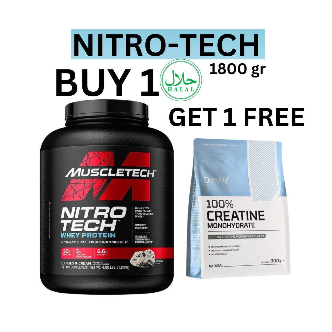 MuscleTech Nitro-Tech Performance Series, 1,8 kg + FREE CREATINE MONOHYDRATE 300 g
