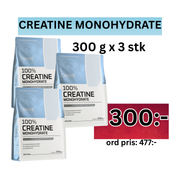 100% Creatine Monohydrate 300 g x 3 stk