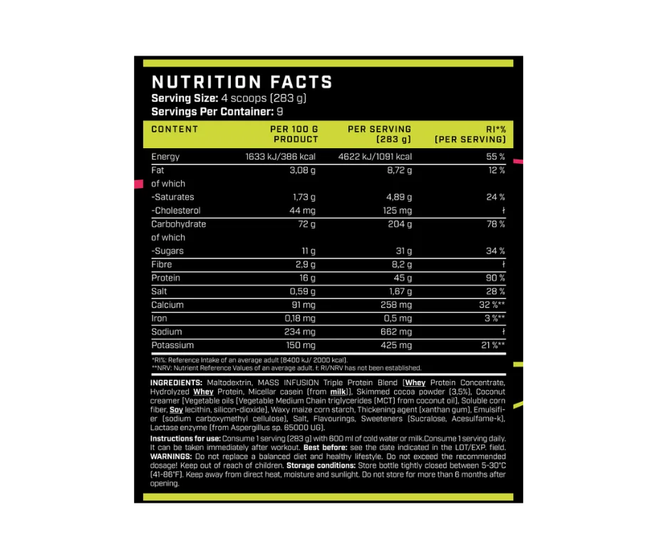 JUSTFIT HARDCORE JUSTGAIN 2500g