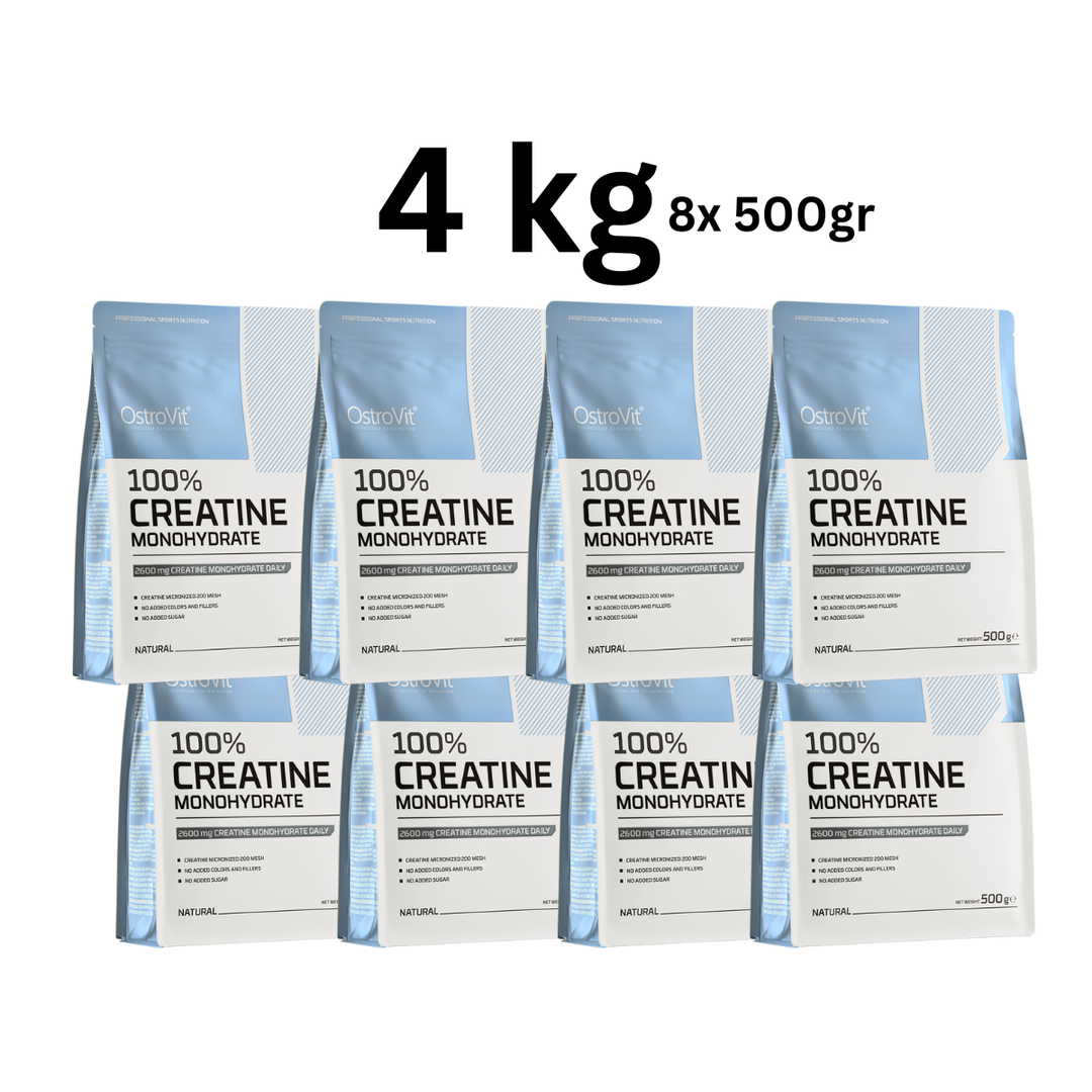 Creatine Monohydrate 199 kr/kg  MEGAPACK  4KG -(500gx8)