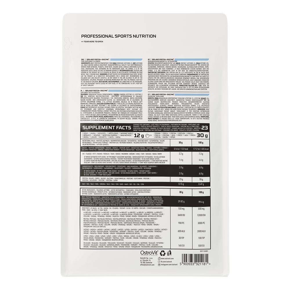 Whey 100% Protein Natural + Digezyme  700g