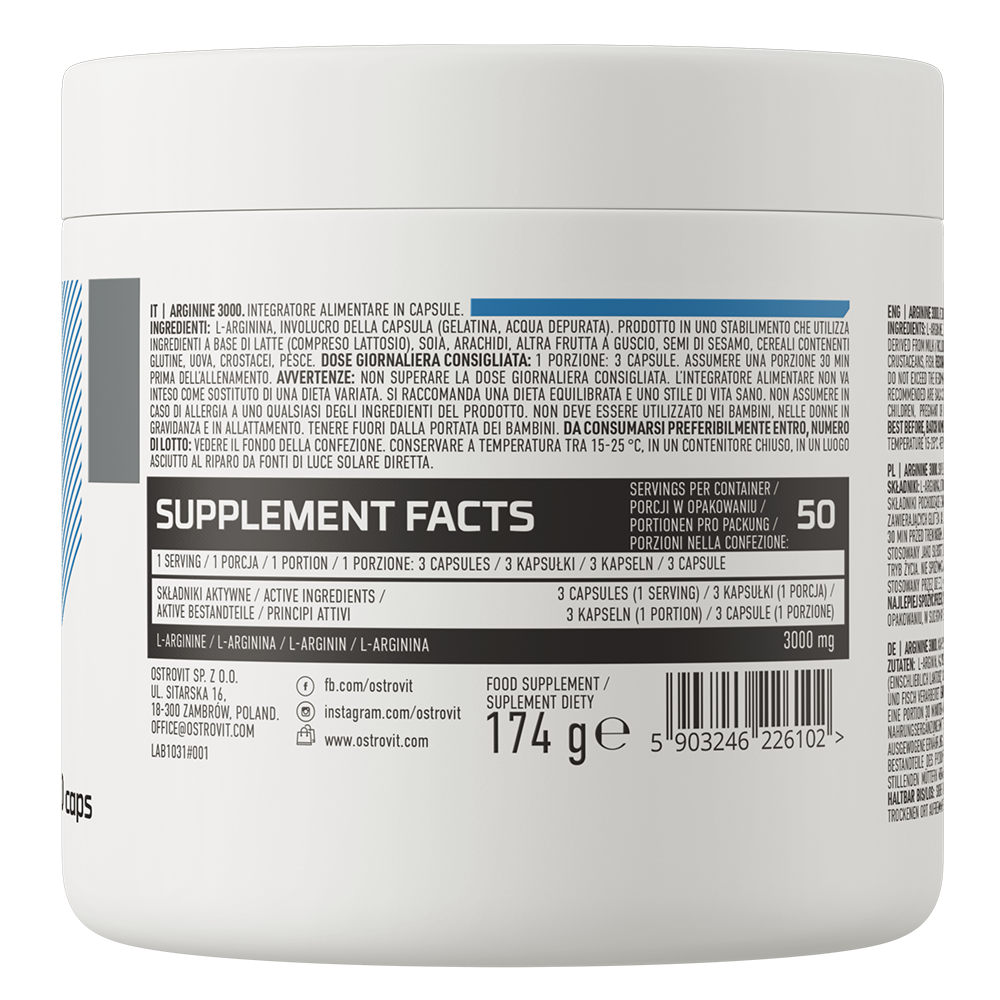 Arginine 3000 mg 150 Kapsel