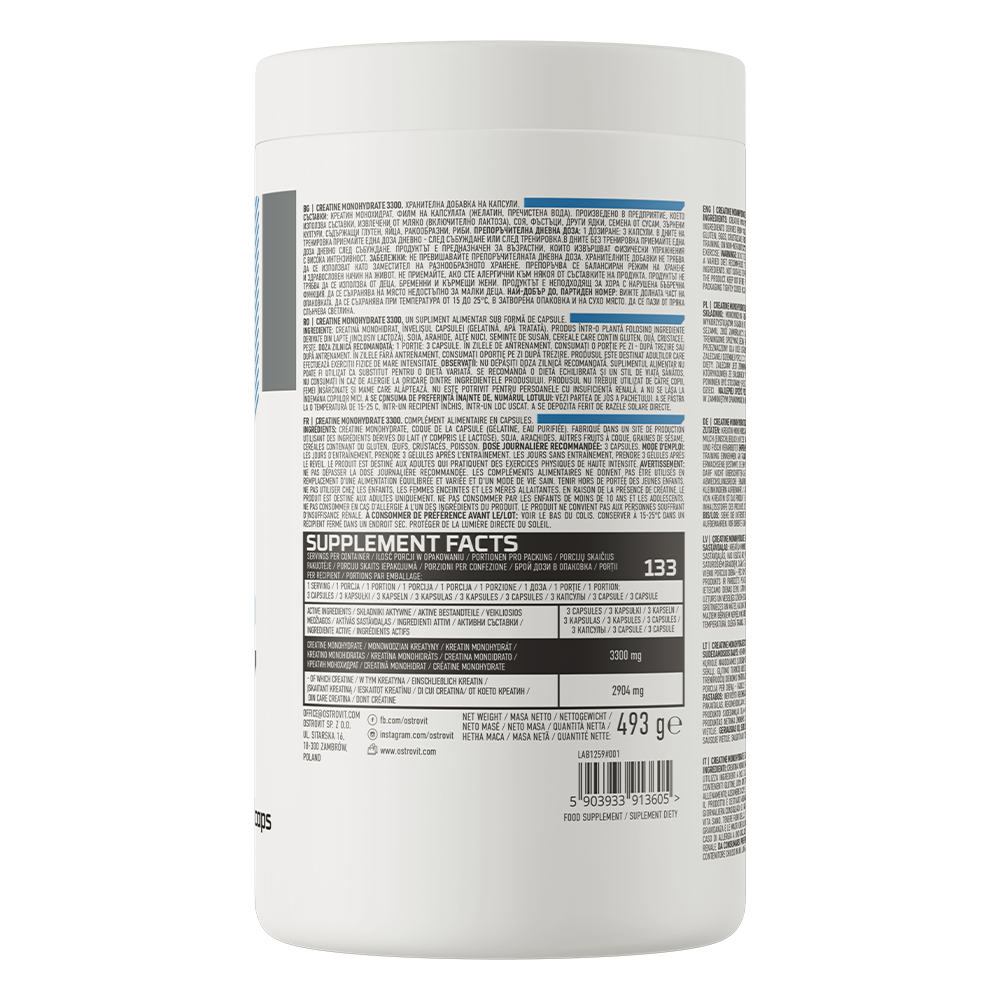 Creatine Monohydrate 3300 mg 400 capsules
