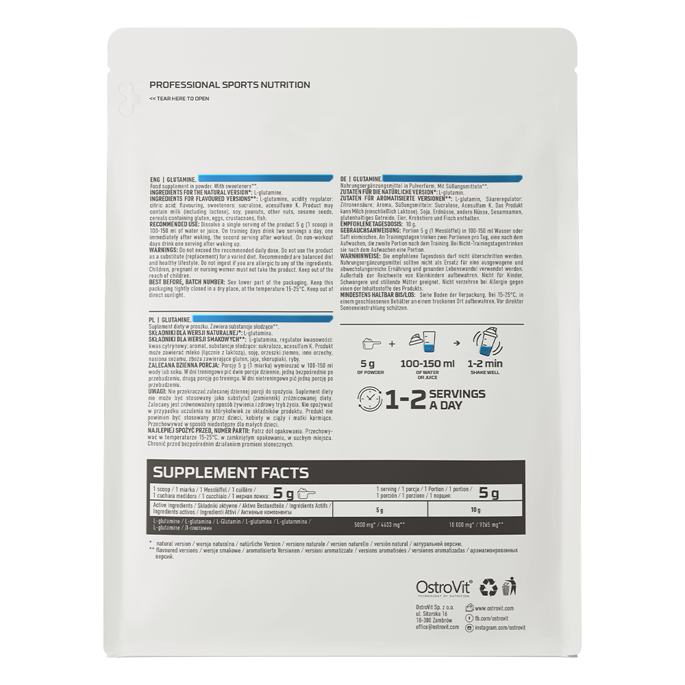 L- Glutamine 500 g / Glutamine 500 g natural n