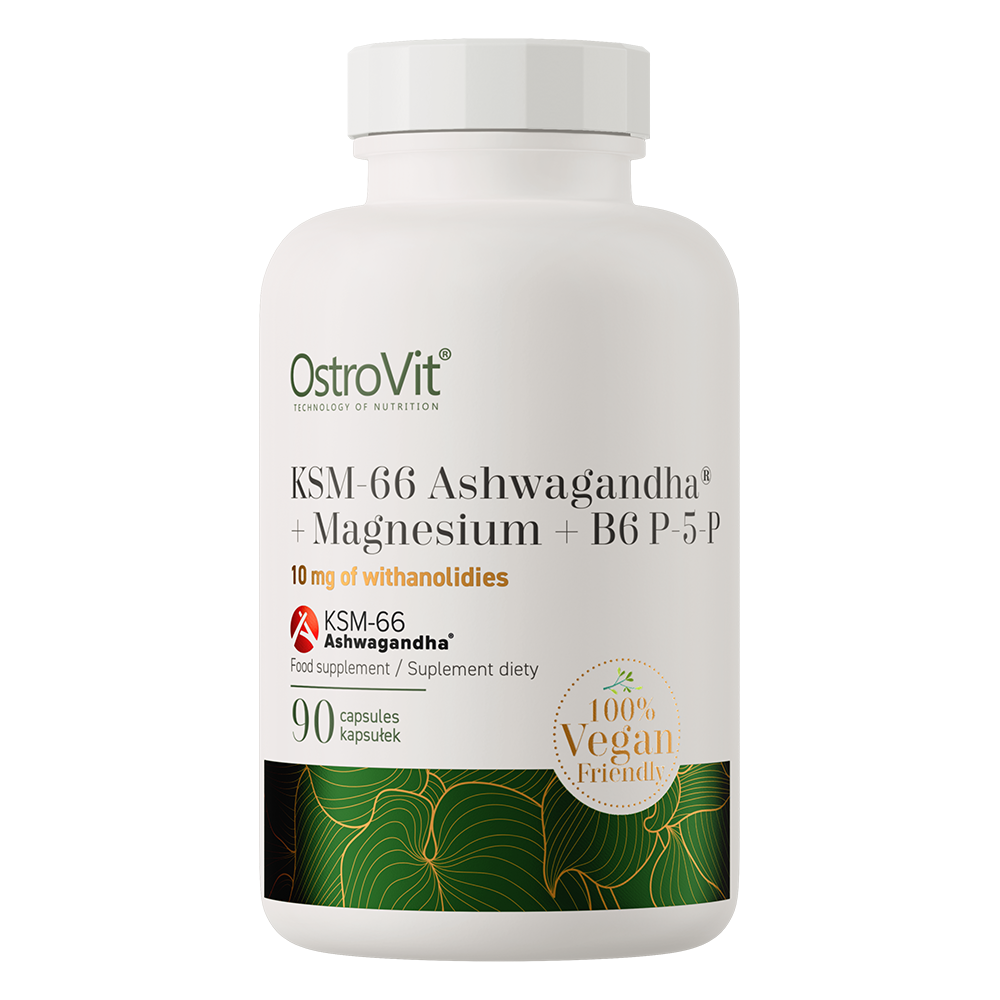 KSM-66 Ashwagandha® + Magnesium + B6 P-5-P VEGE 90 Kapslar