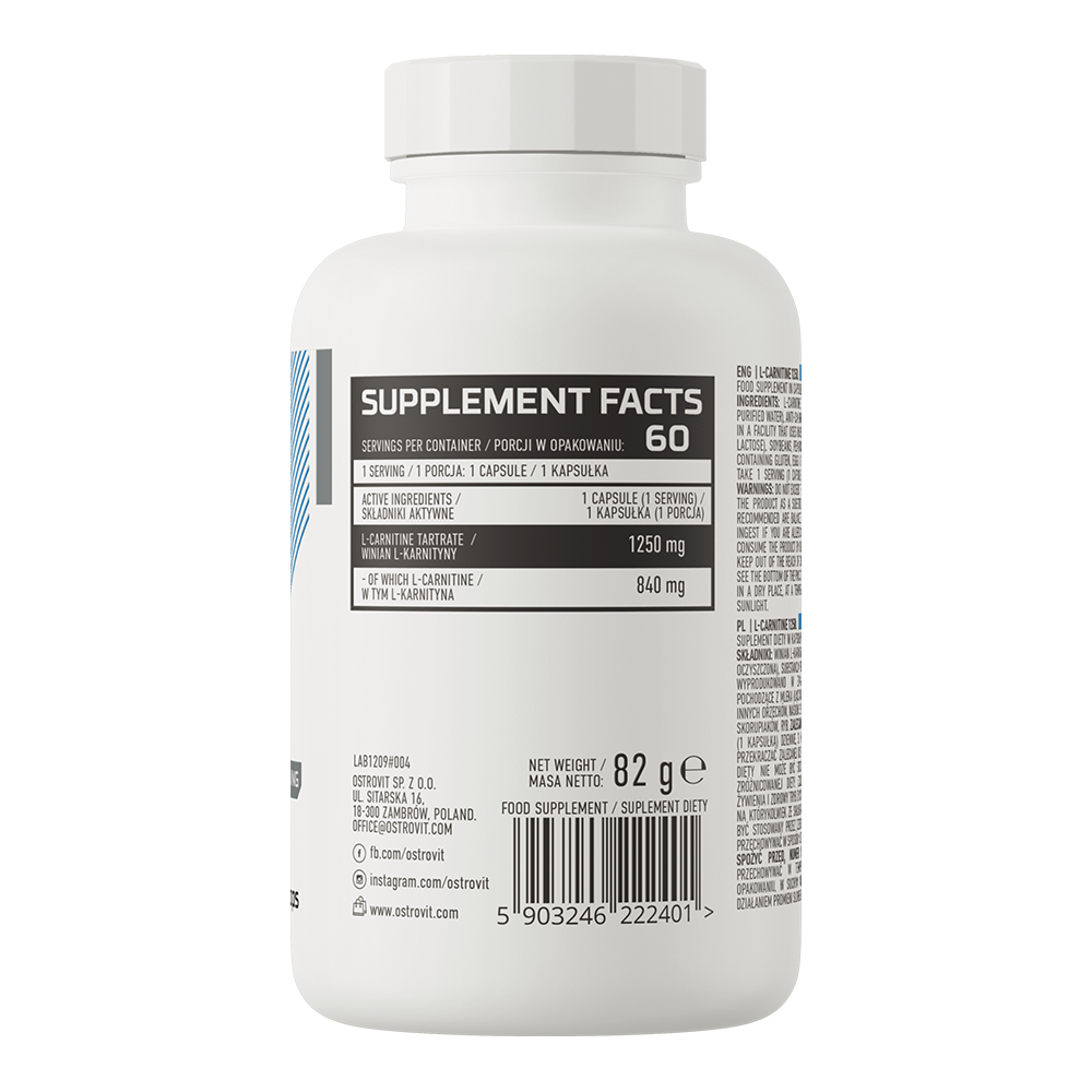 L-Carnitine 1250 mg 60 capsules