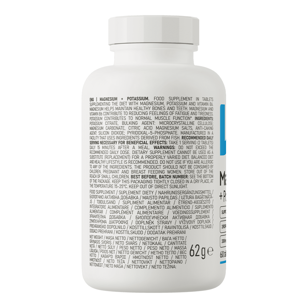 Magnesium + Potassium + vitamin B6 / 60 tablets