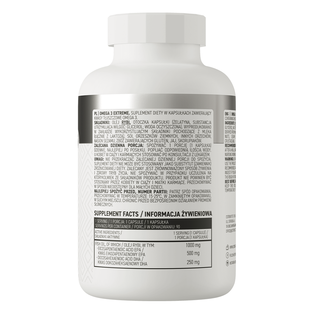 Omega 3 Extreme 90 capsules 1000 mg of fish oil in one caps- of EPA 500 mg - of DHA 250 mg