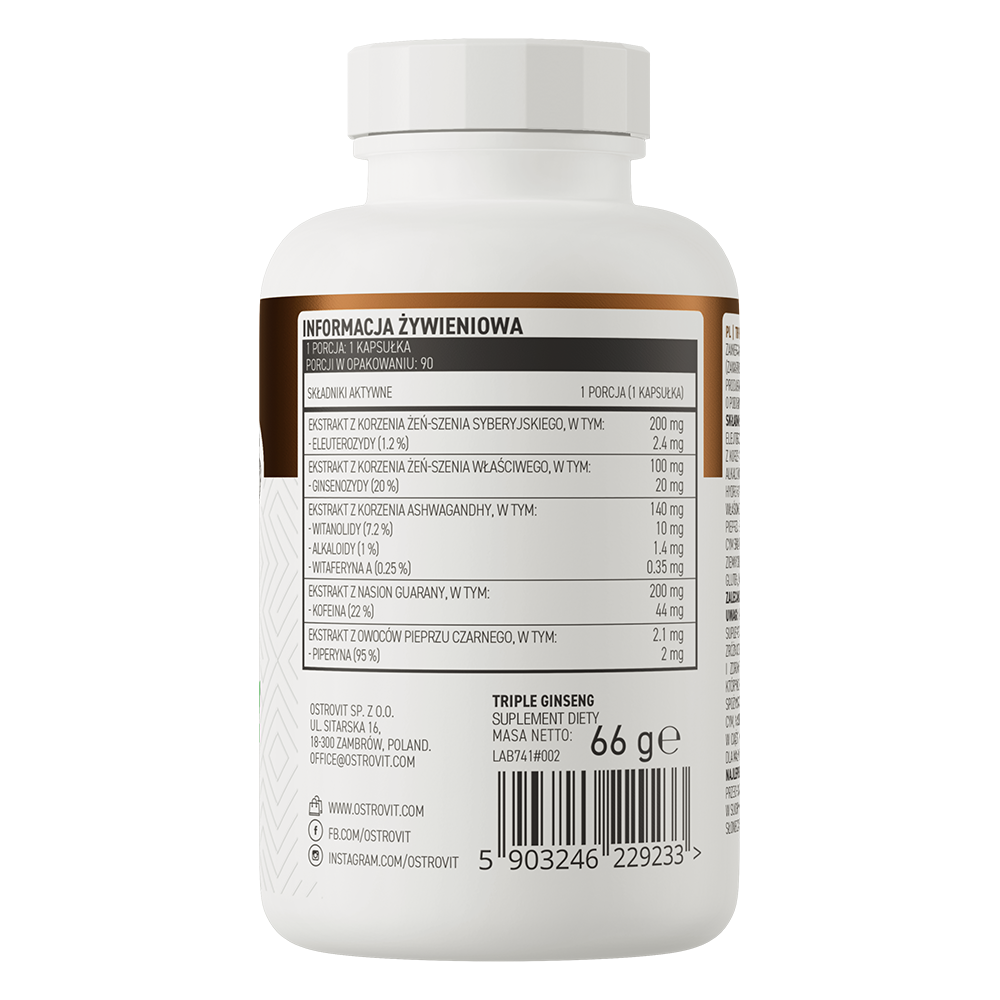 Triple Ginseng VEGE 90 Kapslar