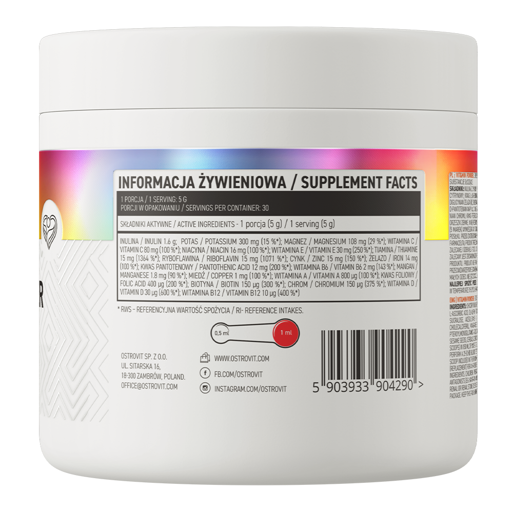 VIT&MIN Powder 150 g peach Comprehensive set of vitamins and minerals in the powder form