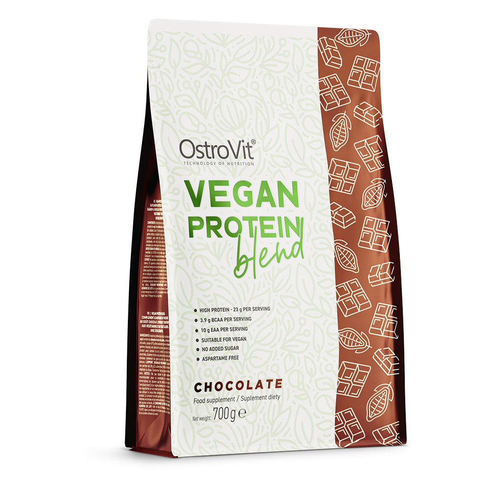 Vegan Protein Blend 700 g  Vegan blend of vegetable proteins, almost 80% of proteins in one serving of the product