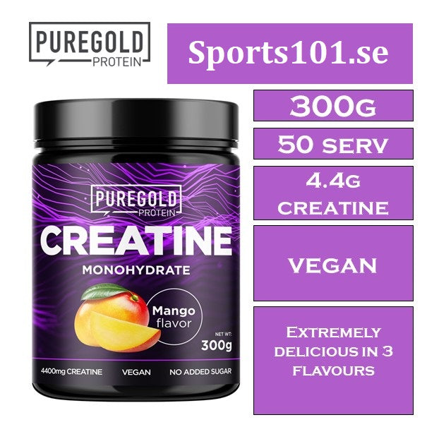 PURE GOLD Smaksatt Kreatin Monohydrat 300 g MANGO